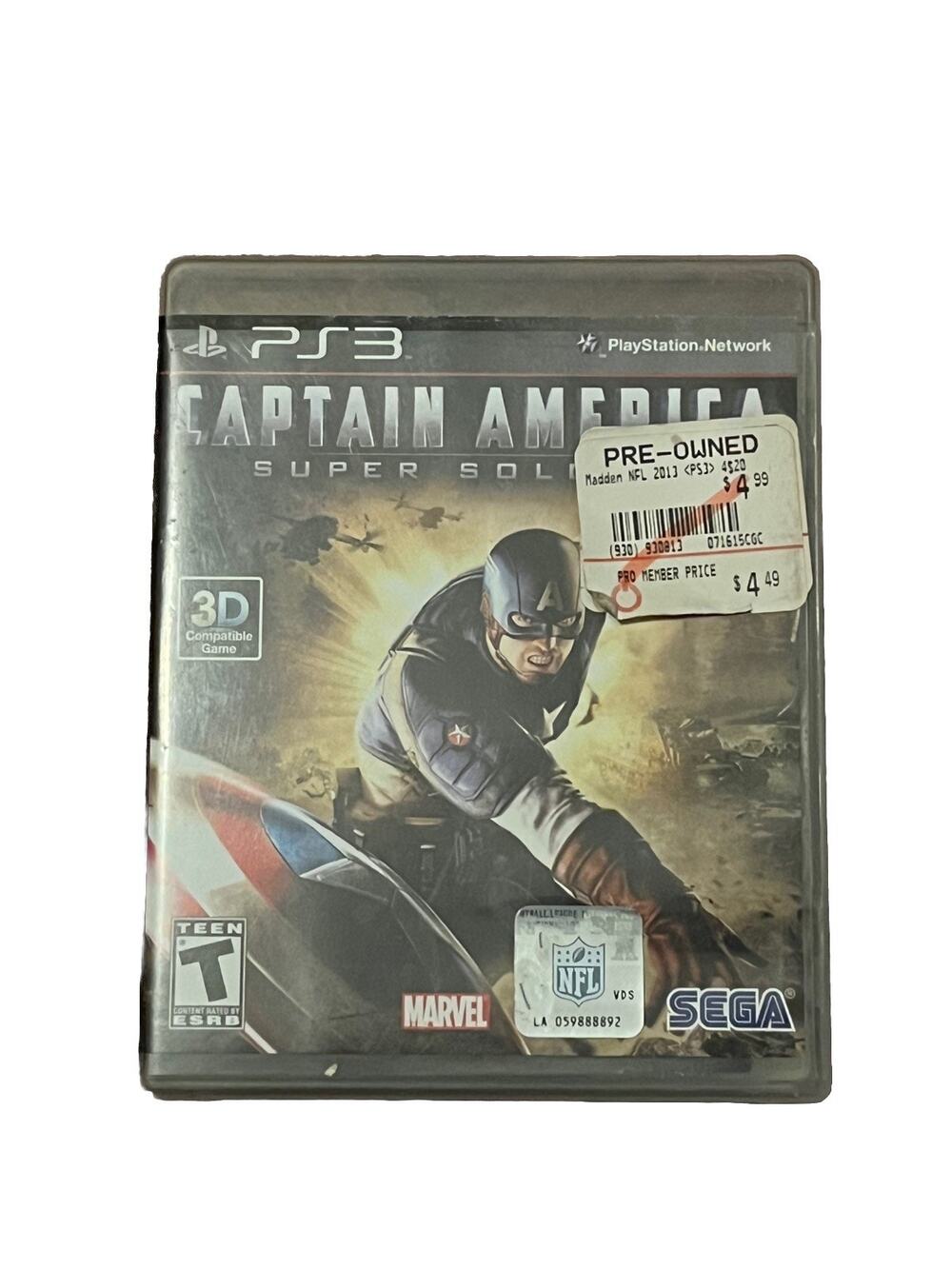 Captain America Super Soldier Sony PS3 Complete *Tested* SEE PICTURES